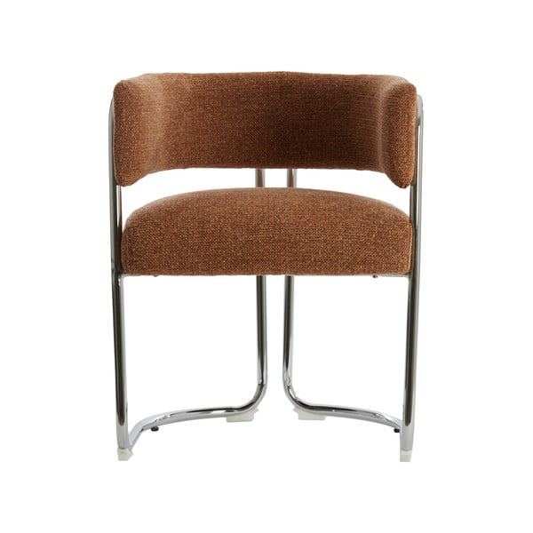 Scaun de sufragerie maro deschis cu cotiere tapițat Adante – Light & Living-image-3