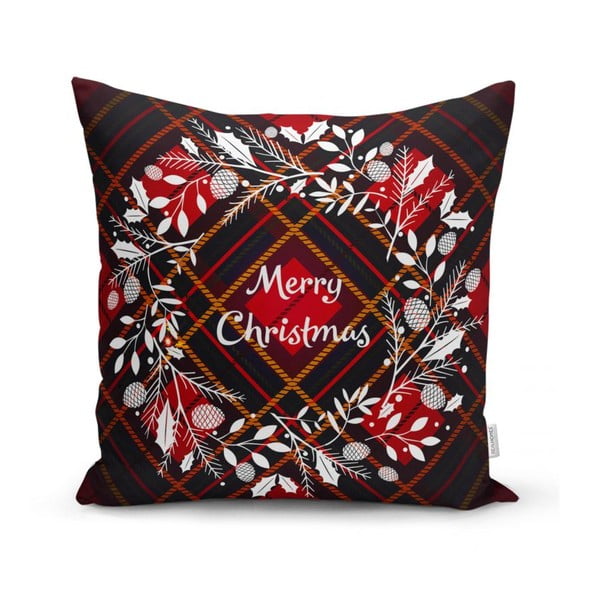 Set 4 fețe de pernă și un napron de masă cu model de Crăciun Minimalist Cushion Covers Tartan Christmas-image-3