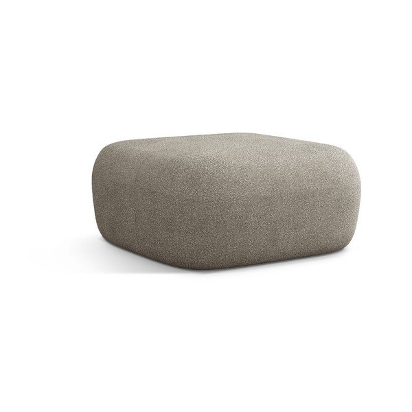 Taburet gri deschis cu tapițerie din țesătură bouclé Jenny – Micadoni Home-image-1