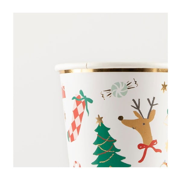 Pahare de unică folosință 8 buc. din hârtie Jolly Christmas – Meri Meri-image-3