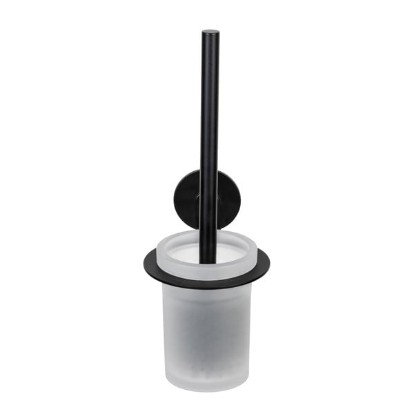 Perie de WC negru-mat autoadezivă din sticlă Bivio – Wenko-image-2