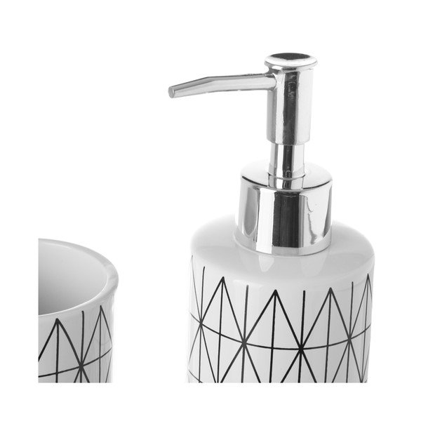 Set suport periuțe și dozator de săpun Unimasa Geometry, ceramică-image-1