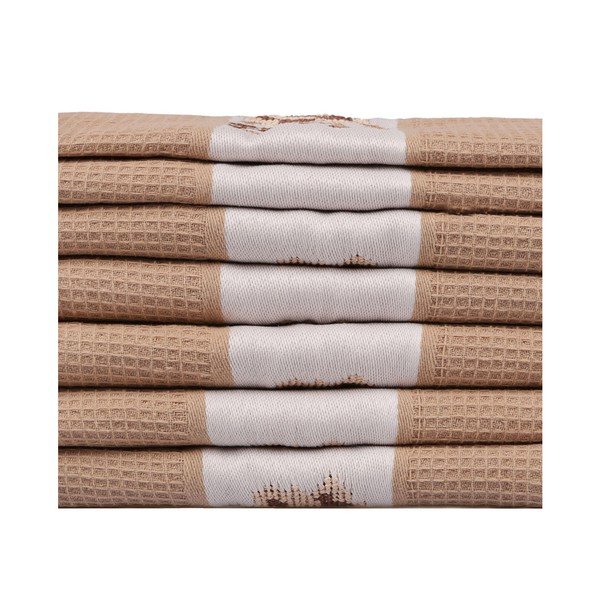 Set 6 prosoape din bumbac pur Simplicity, 45 x 70 cm, maro-image-2