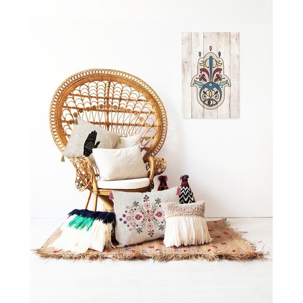 Pernă Madre Selva Hand, 45 x 45 cm, bej - negru-image-3