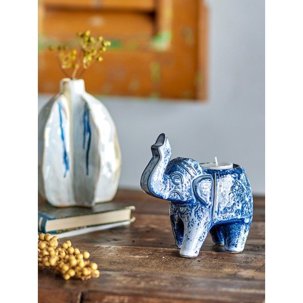 Sfeșnic din gresie pentru lumânări tip pastilă Oliphant – Bloomingville-image-1