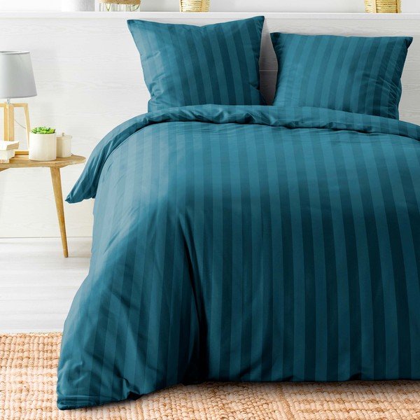 Lenjerie de pat albastră din microfibră pentru pat dublu/extinsă 240x220 cm Cleo – douceur d'intérieur-image-1