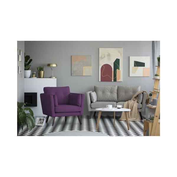 Fotoliu Mazzini Sofas Elena Cotton, violet-image-4
