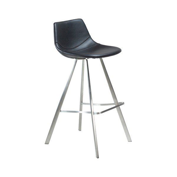 Scaun de bar cu picioare metalice DAN–FORM Pitch, negru