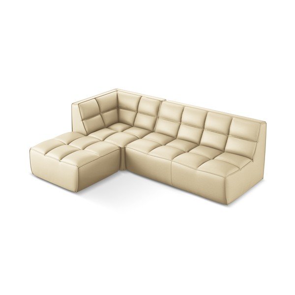Colțar modular cu tapițerie din imitație de piele Kalai – Makamii-image-3