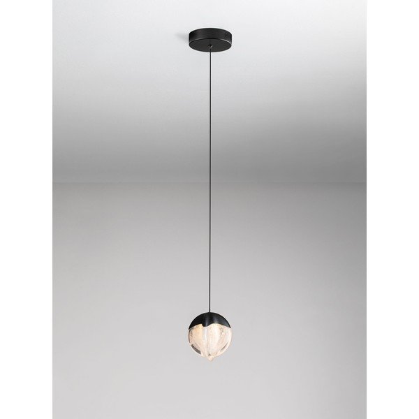 Lustră negru-mat LED cu intensitate reglabilă din aluminiu cu abajur din sticlă ø 12 cm Alicia – Nova Luce-image-4