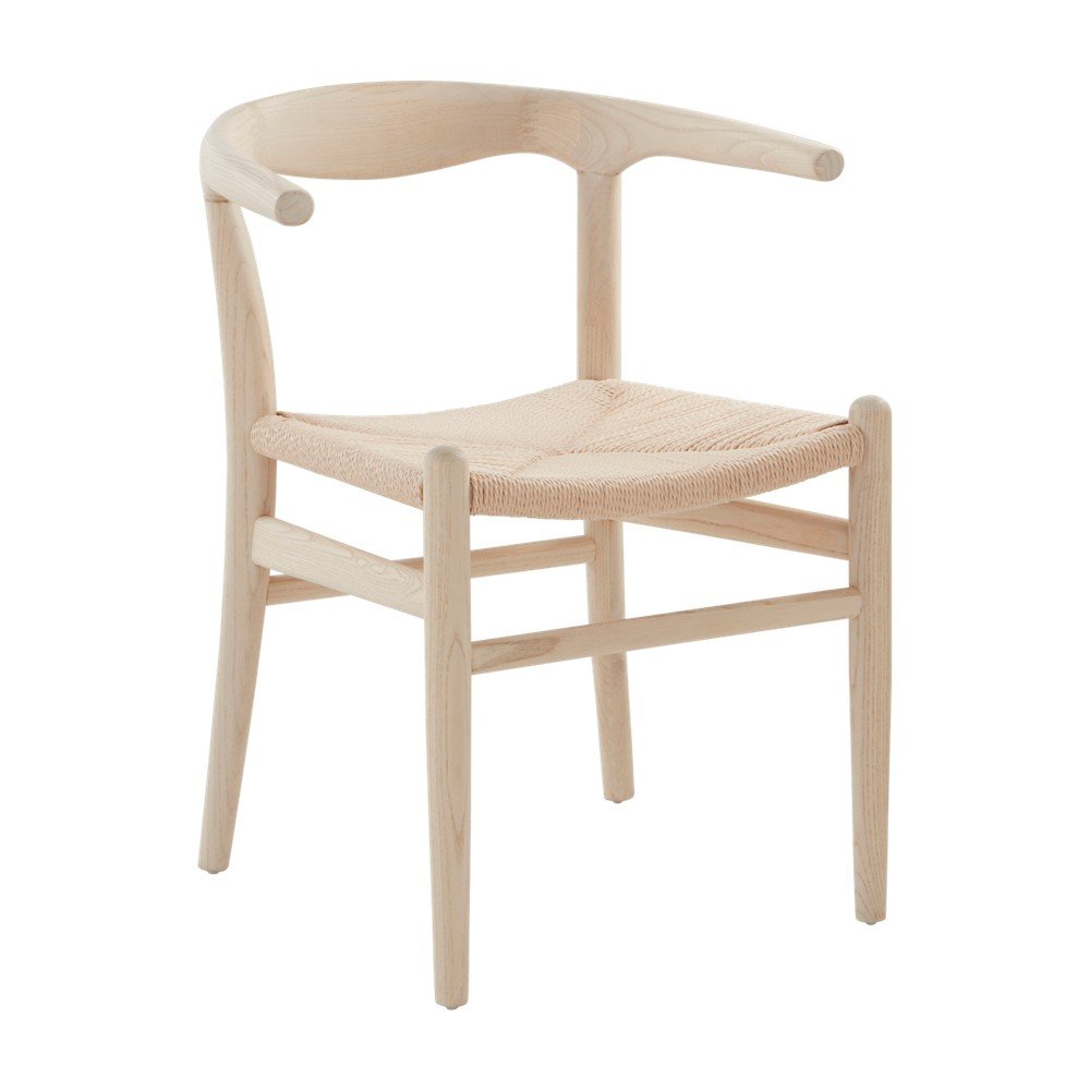 Scaun de dining în culoare naturală deschisă cu cotiere din lemn de ulm Nattavaara – Jotex