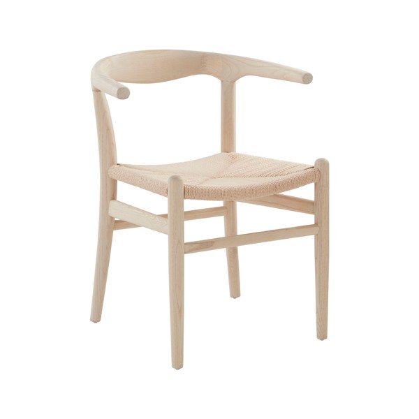 Scaun de dining în culoare naturală deschisă cu cotiere din lemn de ulm Nattavaara – Jotex
