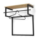 Cuier de perete negru/în culoare naturală cu raft din metal 76 cm Rizzoli – Spinder Design