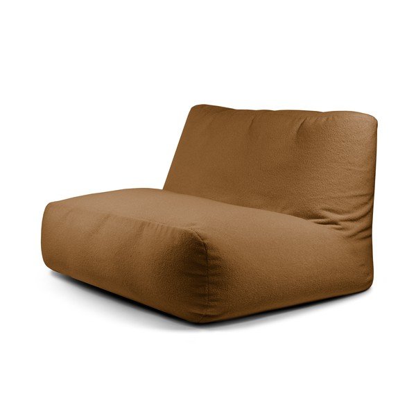 Fotoliu bean bag maro cu tapițerie din țesătură bouclé Sofa Tube – SLOWDOWN