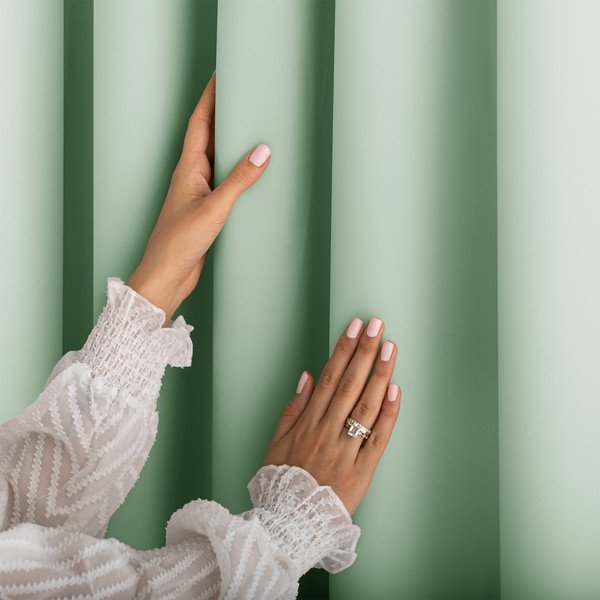 Draperie verde-mentă dimout (semi-opacă) 140x250 cm Carli – Restilo-image-1