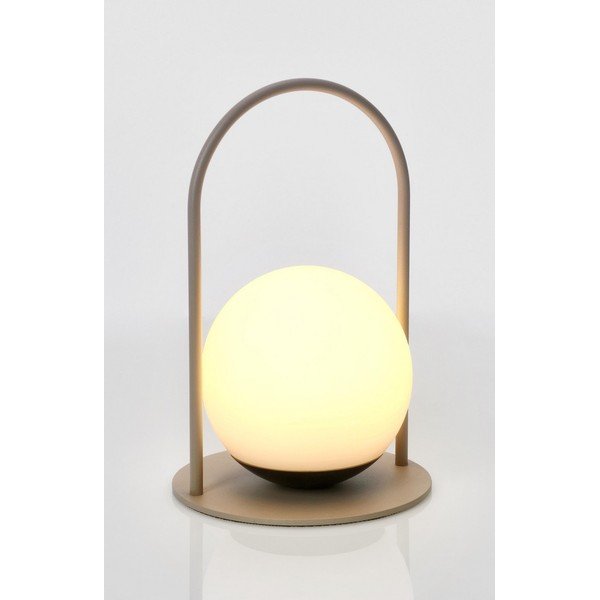 Veioză taupe LED cu intensitate reglabilă cu abajur din plastic (înălțime 21 cm) Pansy – Bizzotto-image-3