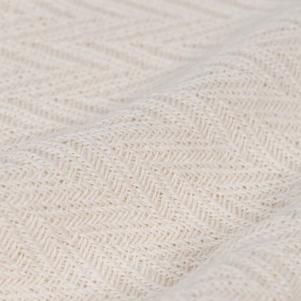Cuvertură crem din bumbac reciclat 180x260 cm Spike – Ixia-image-2