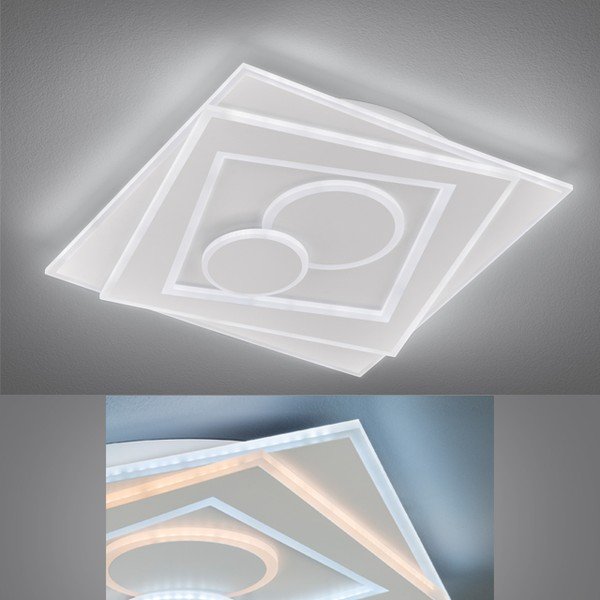 Plafonieră albă LED cu control prin telecomandă/cu intensitate reglabilă din metal 50x50 cm Ratio – Fischer & Honsel-image-1