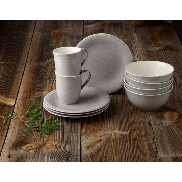 Farfurie din porțelan pentru desert Villeroy & Boch Like Color Loop, ø 21,5 cm, alb - gri-image-3