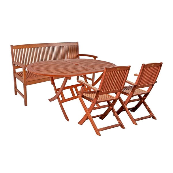 Bancă de grădină cu 3 locuri din lemn de eucalipt  Stockholm - Garden Pleasure-image-1