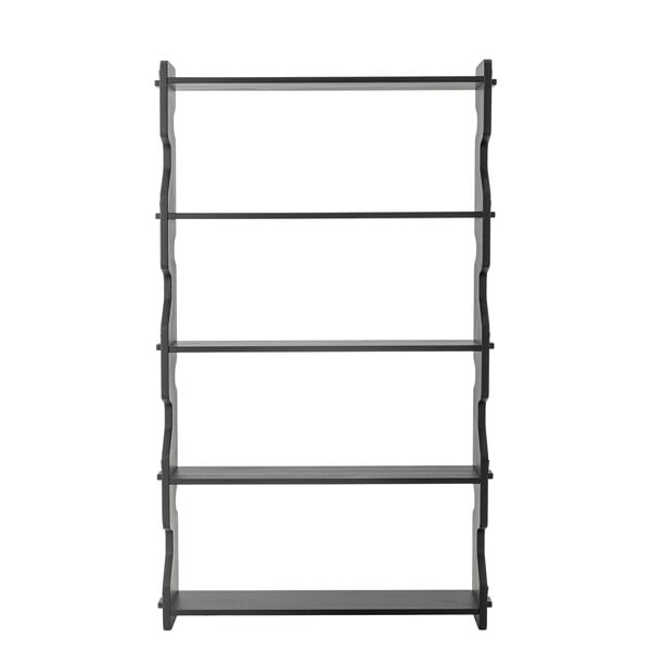 Bibliotecă neagră din lemn de pin 84x140x20 cm Savoya – Bloomingville
