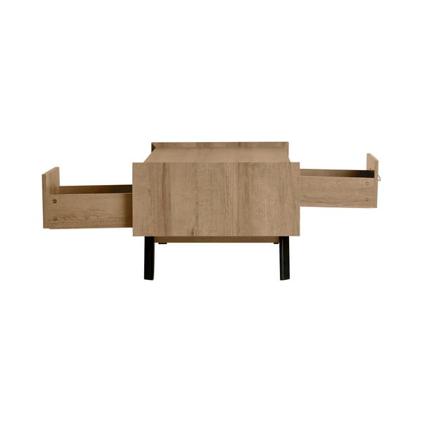 Masă de cafea cu 2 sertare în decor de lemn de stejar Marckeric Ceilan-image-3