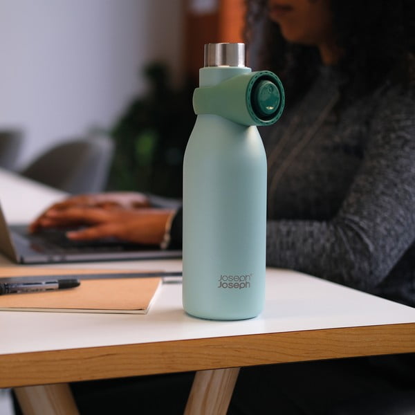 Sticlă verde-mentă de călătorie din oțel inoxidabil 500 ml Loop – Joseph Joseph-image-1