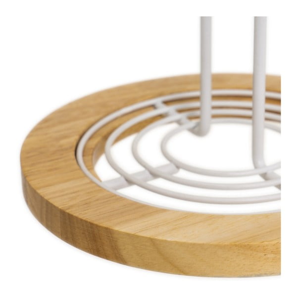 Suport vertical pentru prosoape de bucătărie din hârtie alb-în culoare naturală din metal ø 15 cm – Casa Selección-image-3