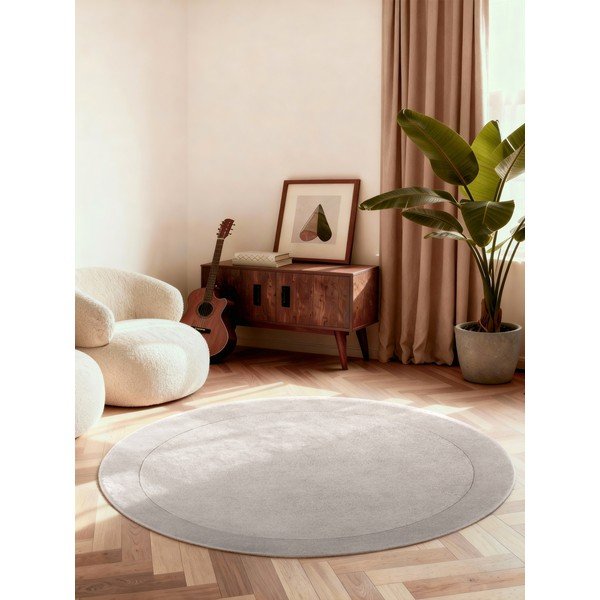 Covor gri țesut manual rotund din amestesc de lână ø 200 cm Kivi – Villeroy&Boch-image-1