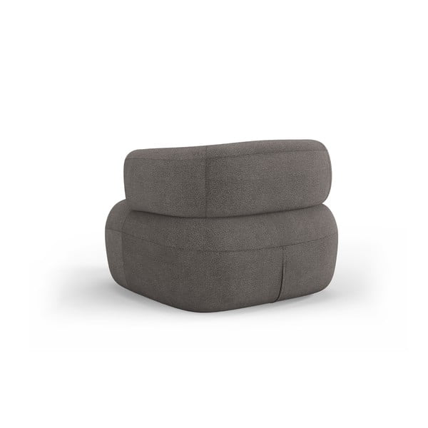 Fotoliu gri cu tapițerie din stofă bouclé Jenny – Micadoni Home-image-3