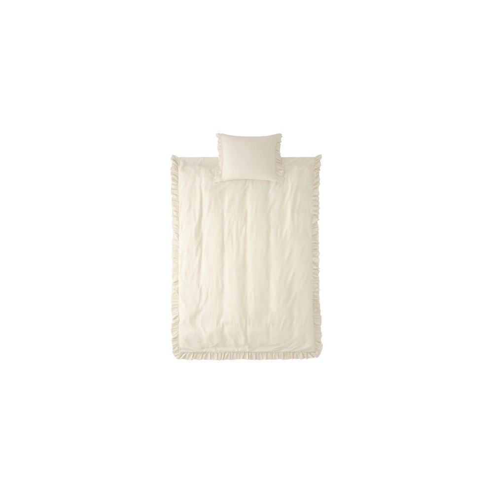 Lenjerie de pat crem din bumbac satinat pentru pat de o persoană 150x210 cm Gloria – Ellos Home