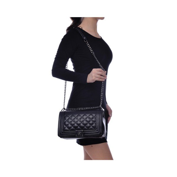 Geantă din piele Anna Luchini Masika, negru-image-3