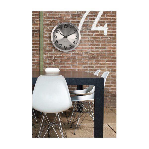 Ceas de perete Present Time Silver Numbers-image-1