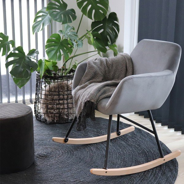 Fotoliu balansoar House Nordic York, gri deschis-image-1