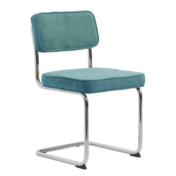 Scaun de dining turcoaz din catifea reiată Rupert – Unique Furniture