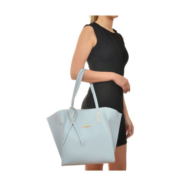 Geantă din piele Mangotti Bags Caritta, albastru deschis-image-2