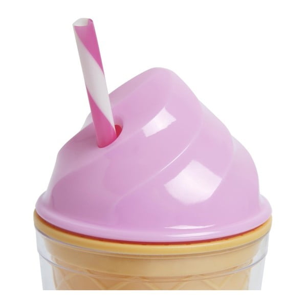 Pahar cu pereți dubli Sunnylife Ice Cream, 470 ml, roz-image-1