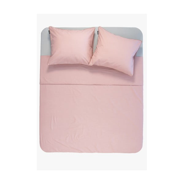 Lenjerie de pat din bumbac Ambianzz, 220 x 140 cm, roz