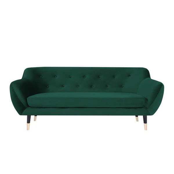 Canapea cu picioare negre Mazzini Sofas AMELIE, verde, 188 cm