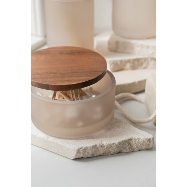 Organizator de baie bej pentru dischete demachiante din sticlă Modest – Mette Ditmer Denmark-image-1