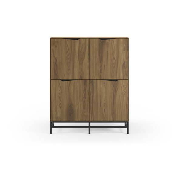 Dulap negru/în culoare naturală cu aspect de lemn de stejar 98x120x40 cm Aiden – Marckeric-image-1