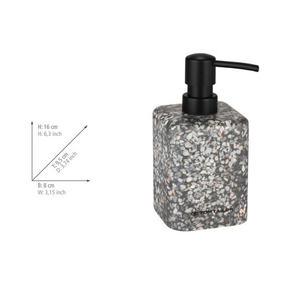 Dozator de săpun lichid gri din polirășină 270 ml Tom Tailor T-Terrazzo – Wenko-image-4