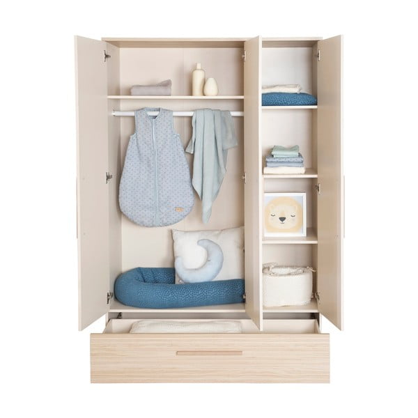 Șifonier de copii crem/în culoare naturală cu aspect de lemn de stejar 118x190x52 cm Sidney – Roba-image-4