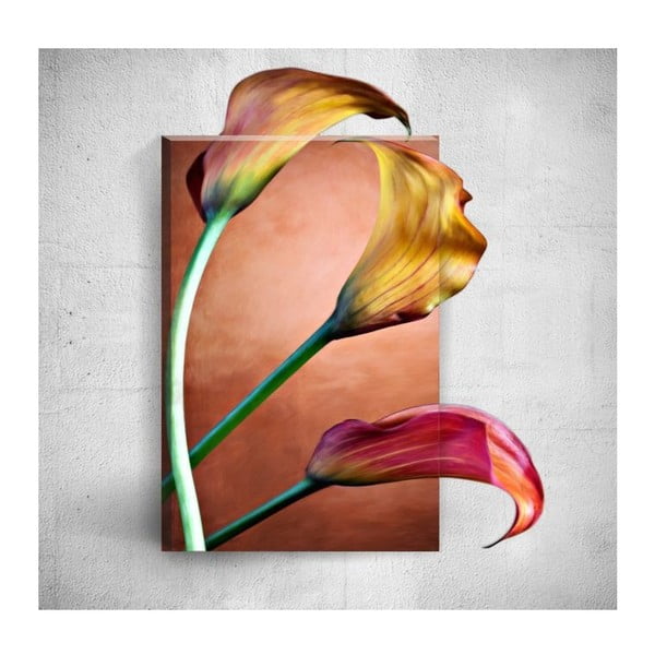 Tablou de perete 3D Mosticx Three Elegant Flowers, 40 x 60 cm
