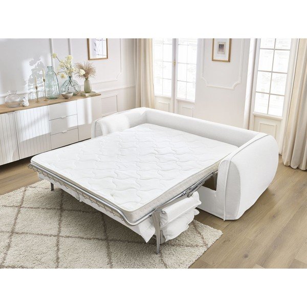 Canapea albă pentru dormitul zilnic/extensibilă 236 cm Archimede – Bobochic Paris-image-1