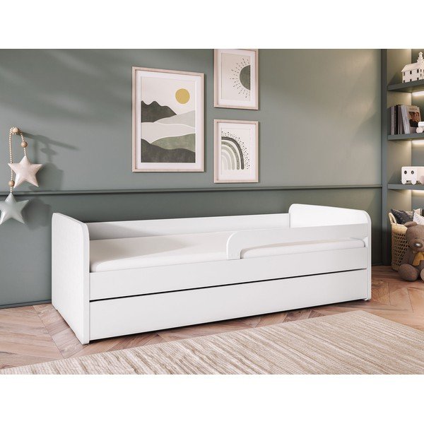 Pat pentru copii  alb cu saltea/cu somieră 80x160 cm Duuli – ELTAP-image-1