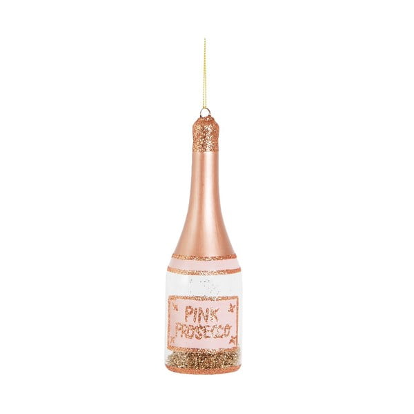 Ornament de Crăciun lucrat manual din sticlă ø 5 cm Pink Prosecco – Sass & Belle