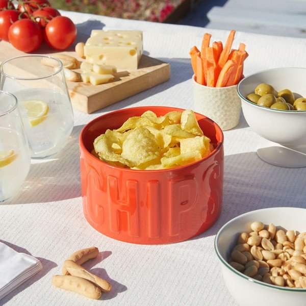 Bol mic roșu pentru servire din ceramică 1 l Chips – Balvi-image-1