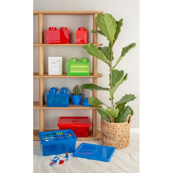 Cutie depozitare rotundă LEGO®, albastru, ⌀ 12,5 cm-image-1