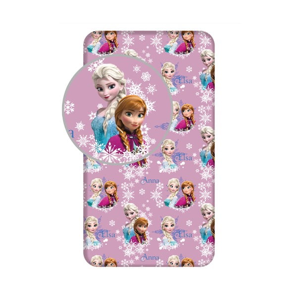 Cearceaf pentru copii din bumbac pentru pat de o persoană cu elastic 90x200 cm Frozen – Jerry Fabrics